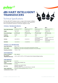 Thumbnail of document Data Sheet - dBi HART Transducers